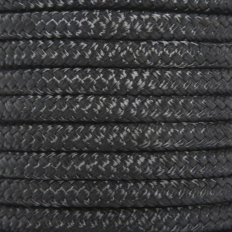 NovelBee 1/2 Inch X 150 Feet Double Braid Nylon Anchor Line with Stainless Steel Thimble and Plastic Chuck (Black) - Image 5